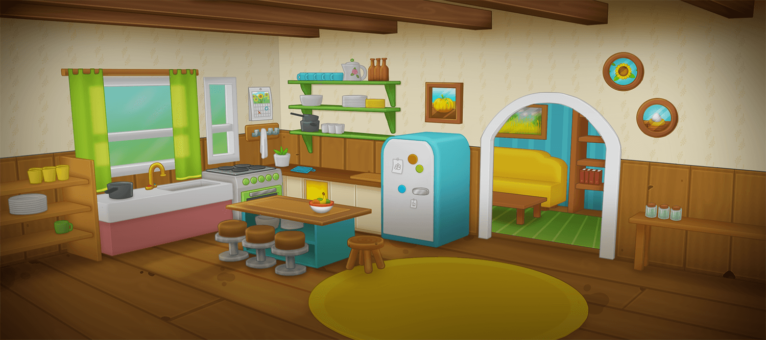 Dialog scene background, kitchen