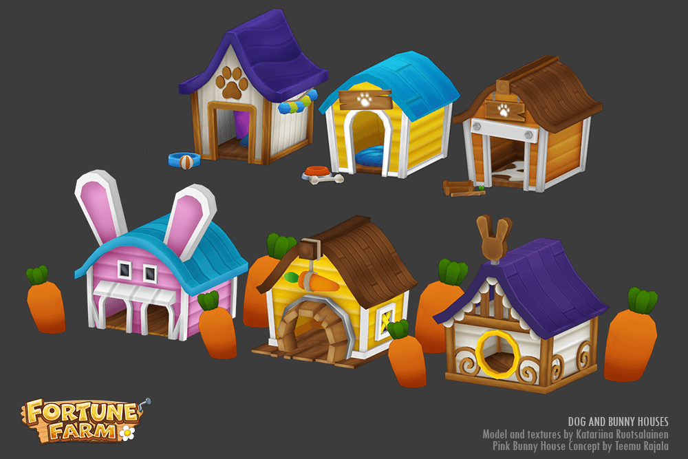 Fortune Farm: Dog and bunny houses