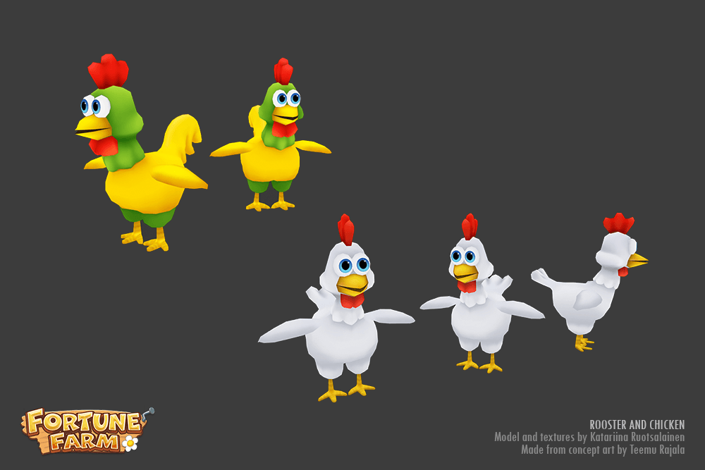 Fortune Farm: Rooster and chicken